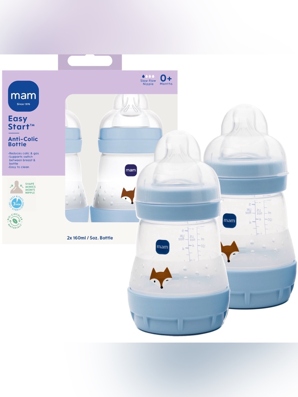 MAM Anti-Colic Baby Bottle Duo NEW